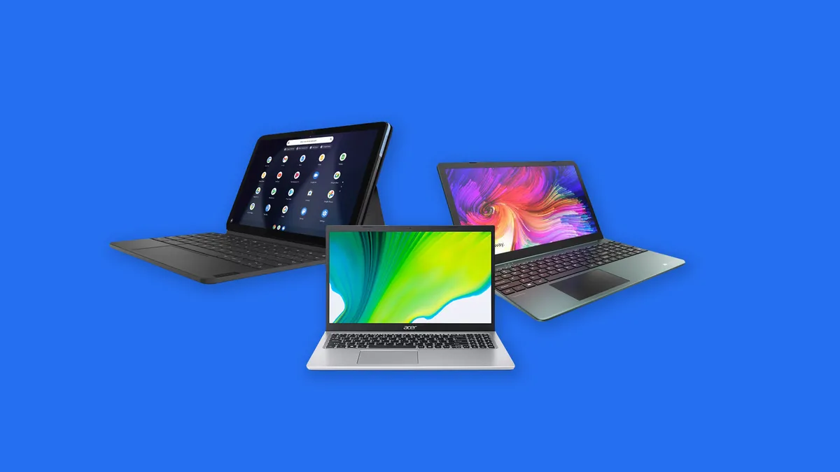 Best budget laptops under Rs 100000 available in Nepal 2026 lined up on a desk