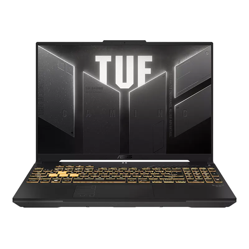 ASUS TUF Gaming F16 Intel Core 5-210H RTX 3050 gaming laptop front view on display at Onin Infosys Nepal