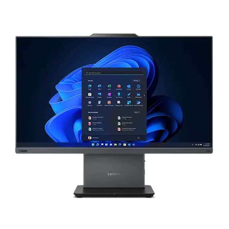 Lenovo ThinkCentre Neo 50a 24 Gen 5 All in One PC front view showcasing the 23.8 inch near-edgeless display available at Onin Infosys Nepal.