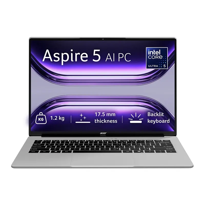 Acer Aspire 5 AI PC Intel Core Ultra 5 125H front view showing WUXGA display available at Onin Infosys Nepal