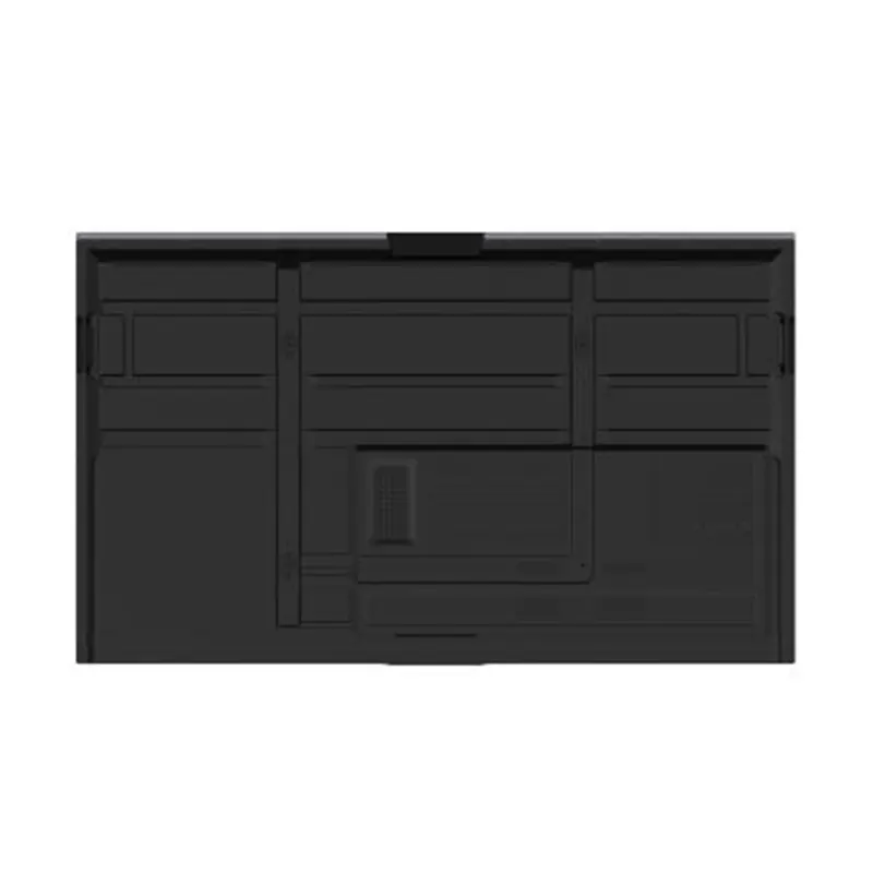 Back panel interface and connectivity slots of Hikvision 86 inch 4K smart interactive display.