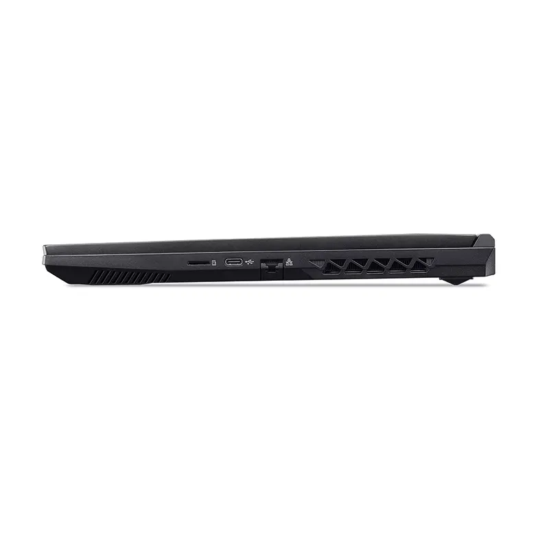 Right side architectural view of Acer Aspire 7 A715-79G gaming laptop displaying the modern USB Type-C port, universal combo audio jack, and power indicator status lights.