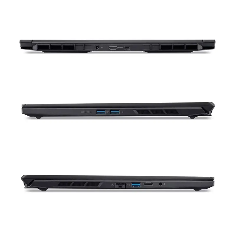 Side IO port layout including USB4 and HDMI on the Acer Nitro 16 AI gaming laptop for sale in New Road, Kathmandu.