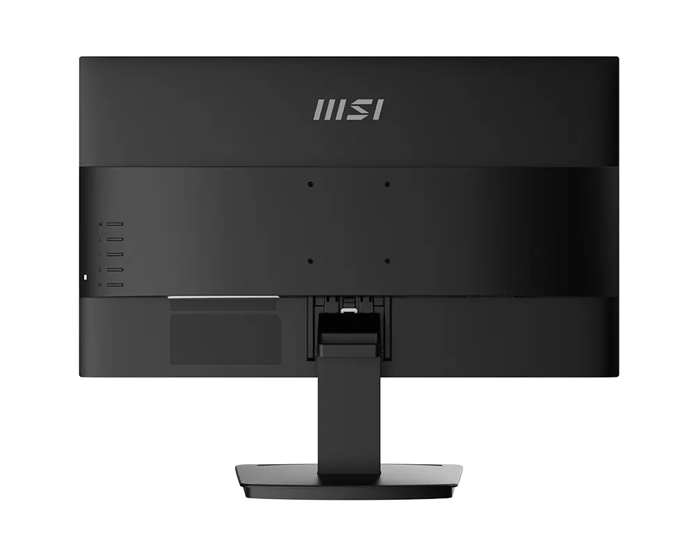 Back panel I/O connectivity options of MSI PRO MP2412 display showing HDMI and DisplayPort inputs.