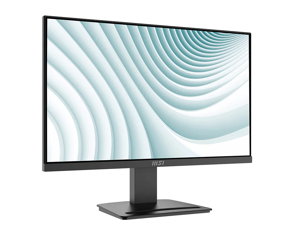 TÜV Rheinland certified EyesErgo anti-flicker and blue light reduction screen technology demonstration on MSI PRO MP2412.