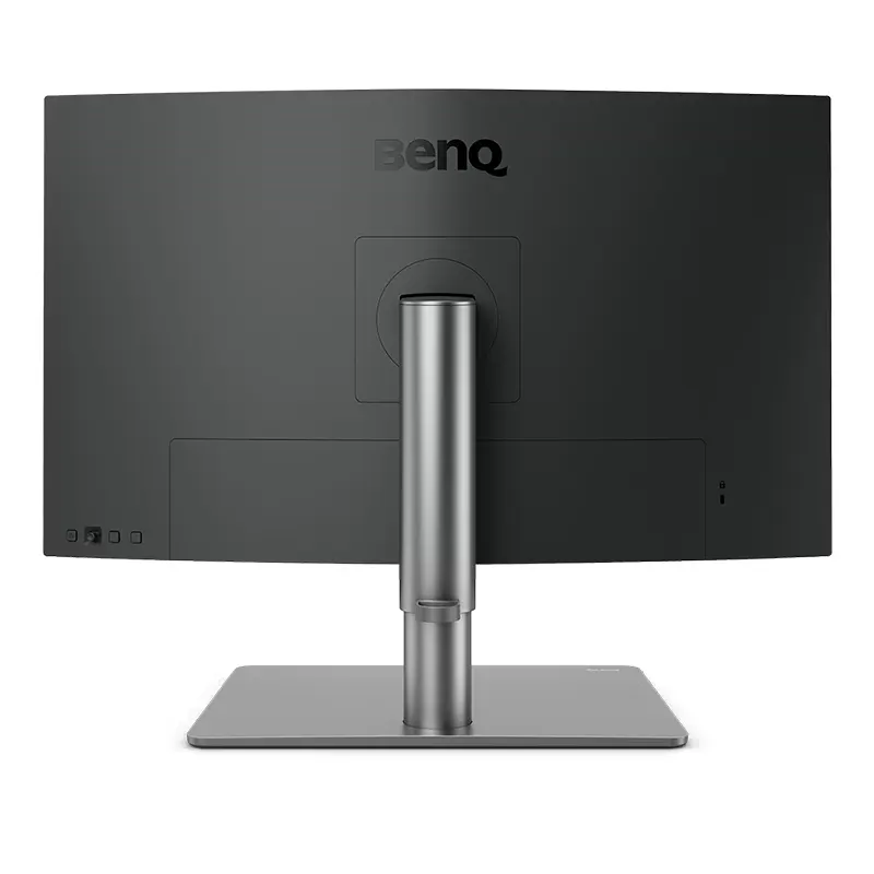BenQ PD2725U connected to a MacBook Pro via Thunderbolt 3 cable showcasing M-Book color matching mode in a Kathmandu studio.