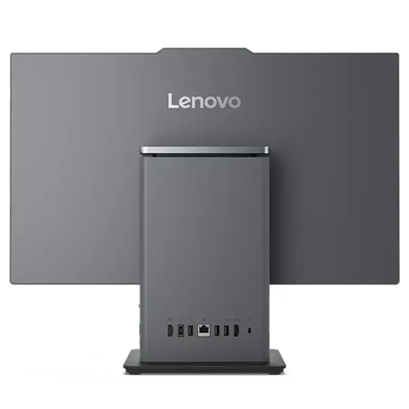 Rear ports and connectivity options of Lenovo ThinkCentre Neo 50a 24 Gen 5 commercial AIO desktop computer.