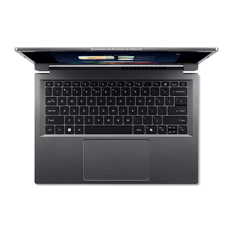 Ergonomic keyboard and advanced dual-fan thermal cooling setup of Acer Aspire 14 AI optimized for Nepalese climate conditions.