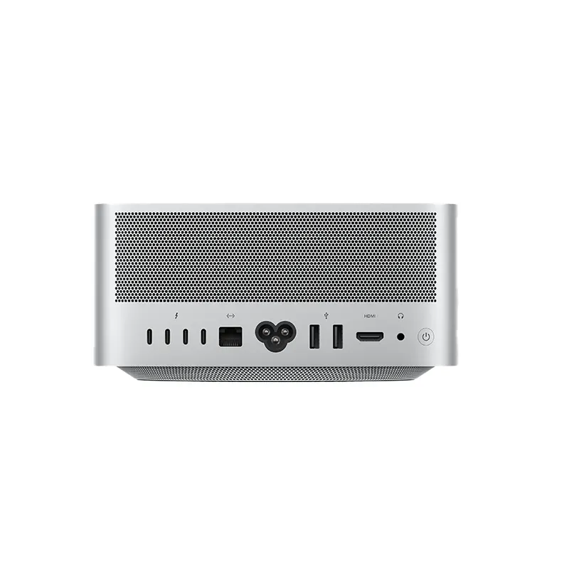 Mac Studio M5 Max rear ports showing four Thunderbolt 5, HDMI, 10Gb Ethernet and USB-A