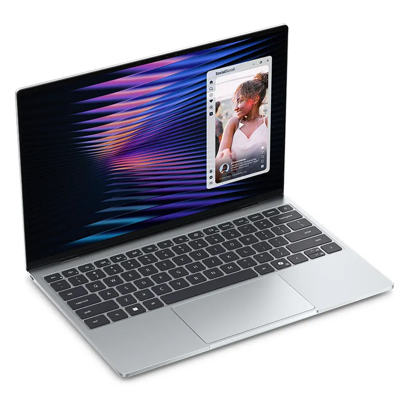 Side profile of ultra-thin 12.7mm Dell XPS 13 Core 5 320 aluminium laptop showing slim chassis