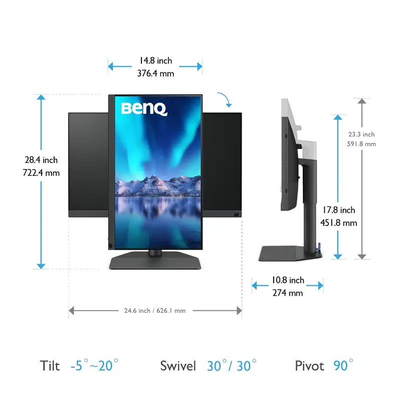 BenQ SW272U with magnetic shading hood for glare-free photo and video editing in Kathmandu studios