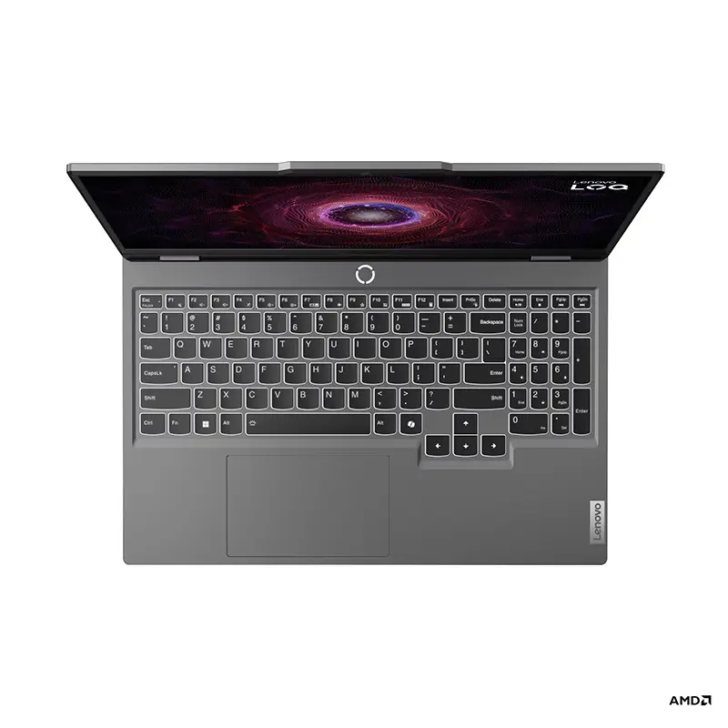 Backlit gaming keyboard of the Lenovo LOQ 15AHP9 RTX 3050 6GB laptop, top-down view, Nepal variant