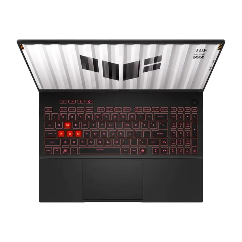 Backlit keyboard with numpad on ASUS TUF A16 RTX 5060 gaming laptop in Nepal