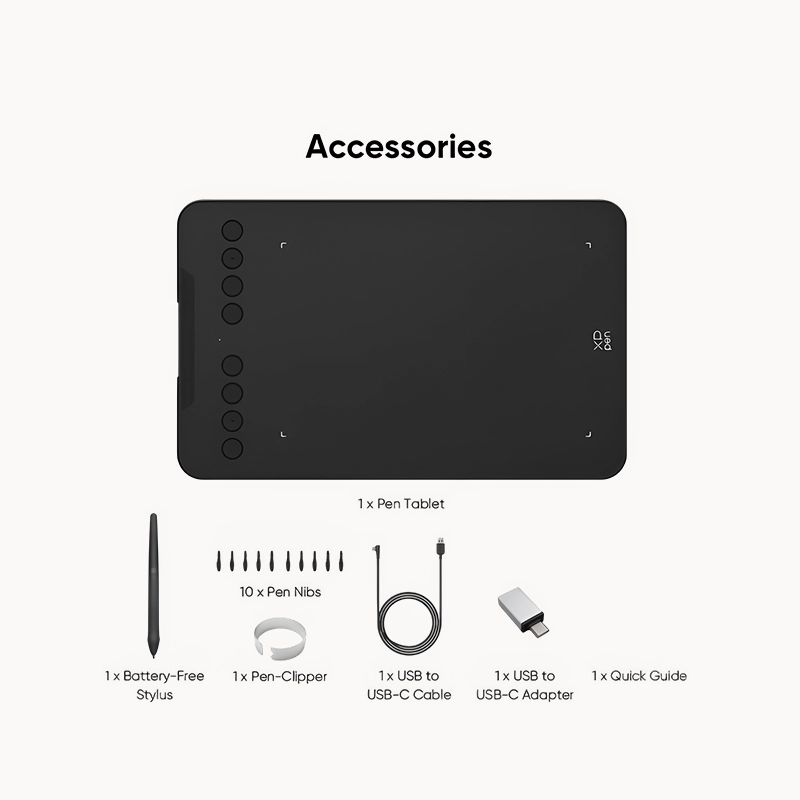 XP-PEN Deco mini7 V2 - 7 × 4.37" Active Area | 16,384 Pressure | 8 Express Keys | USB-C - Rs. 8,550