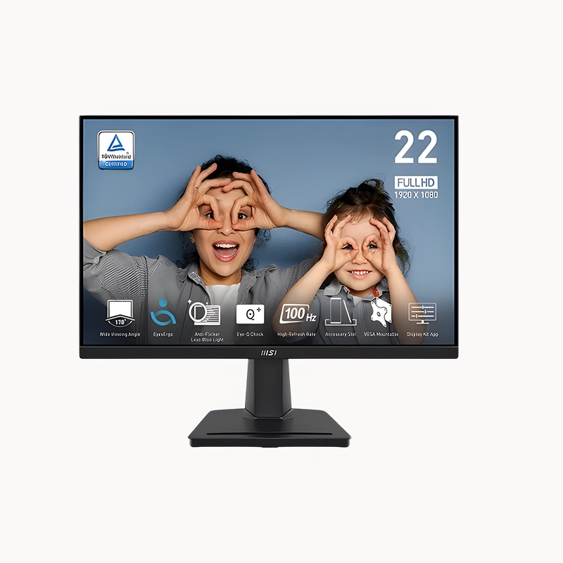 MSI PRO MP225 21.5″ Full HD 100 Hz IPS Eye‑Care Monitor – 107% sRGB, VESA 100×100 mm