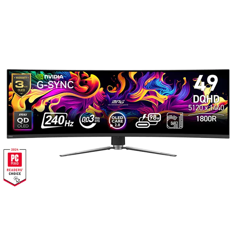 MSI MPG 491CQPX QD-OLED 49" 240Hz Curved Ultrawide Gaming Monitor | 2 years warranty