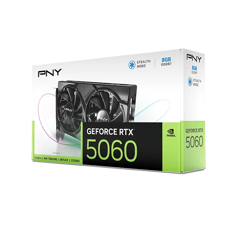 PNY GeForce RTX 5060 8GB GDDR7 Overclocked Dual Fan Graphics Card | VCG50608DFXPB1-O