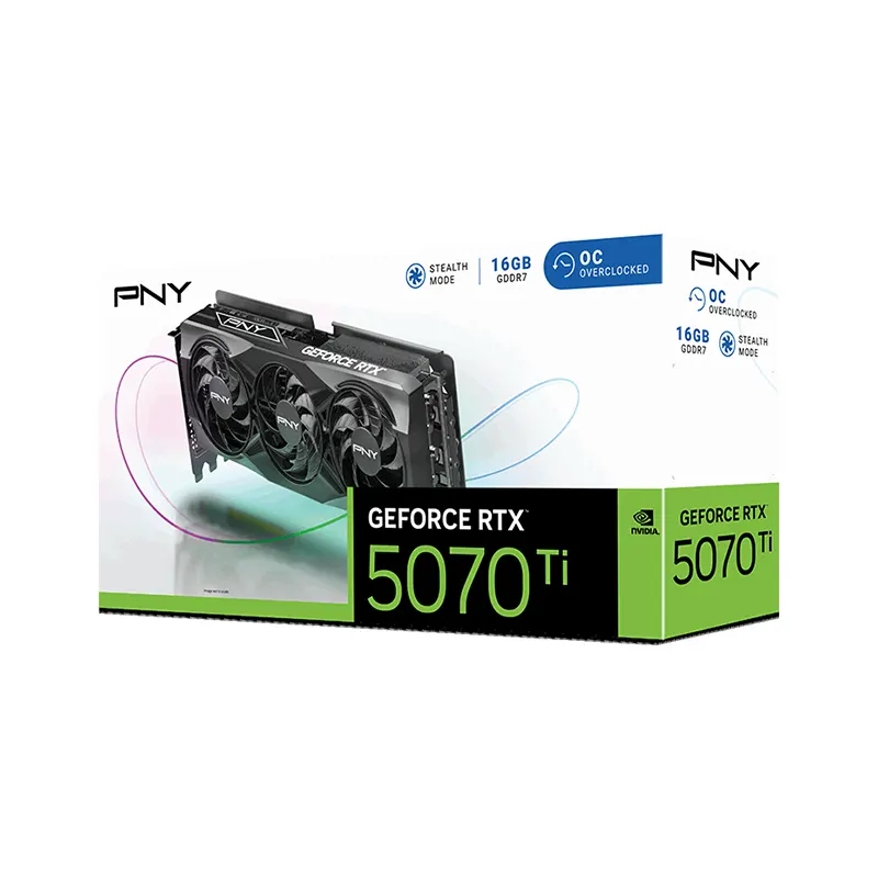 PNY GeForce RTX 5070 Ti 16GB Over Clocked GDDR7 Graphics Card | VCG5070T16TFXPB1-O