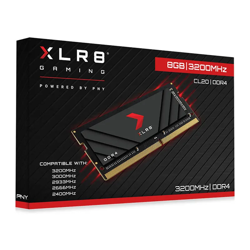 PNY XLR8 8GB DDR4 3200MHz SODIMM Laptop RAM (MN8GSD43200XR-RB)